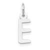 10k White Gold Small Slanted Block Initial E Charm