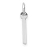 10k White Gold Small Slanted Block Initial I Charm