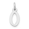 10k White Gold Small Slanted Block Initial O Charm