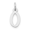 10k White Gold Small Slanted Block Initial O Charm