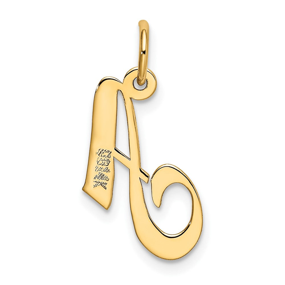 10K Medium Fancy Script Initial A Charm