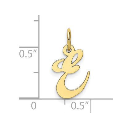 10K Medium Fancy Script Initial E Charm