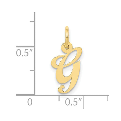 10K Medium Fancy Script Initial G Charm