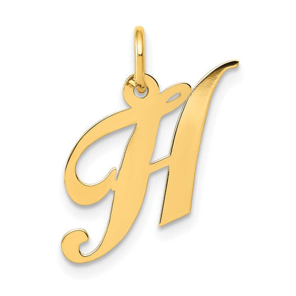 10K Medium Fancy Script Initial H Charm