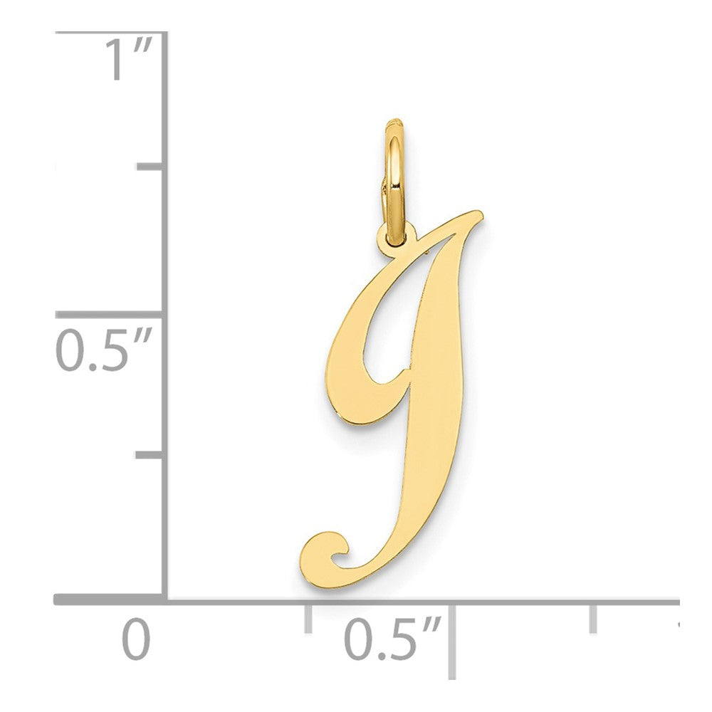 10K Small Fancy Script Initial J Charm
