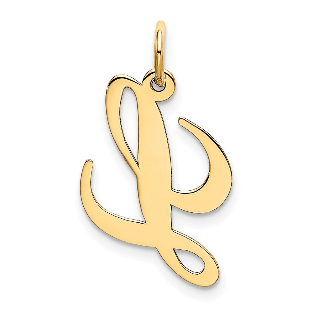 10K Medium Fancy Script Initial L Charm