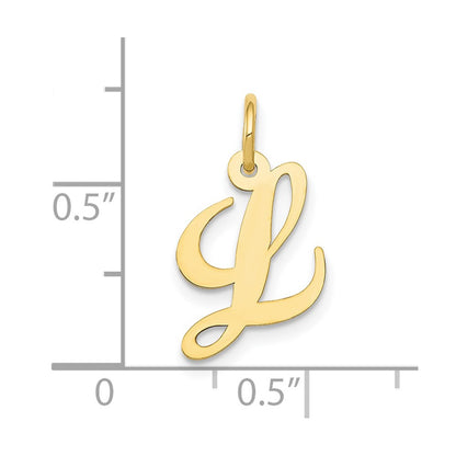 10K Medium Fancy Script Initial L Charm