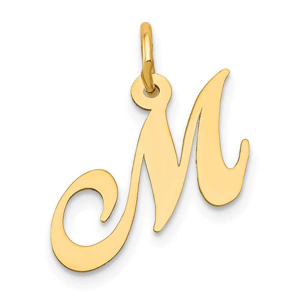 10K Medium Fancy Script Initial M Charm