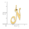 10K Small Fancy Script Initial N Charm
