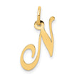 10K Small Fancy Script Initial N Charm