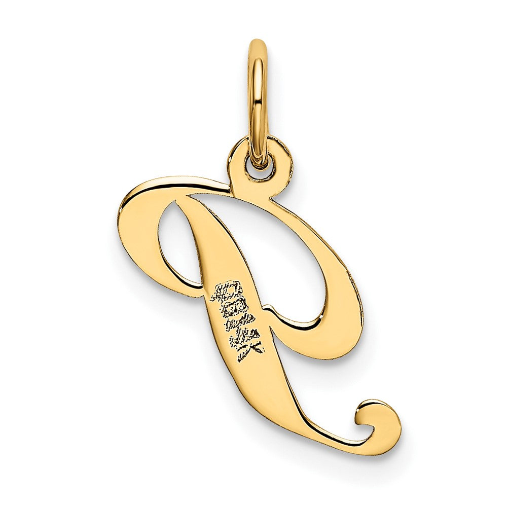 10K Medium Fancy Script Initial P Charm