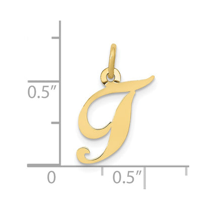 10K Medium Fancy Script Initial T Charm