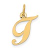 10K Medium Fancy Script Initial T Charm