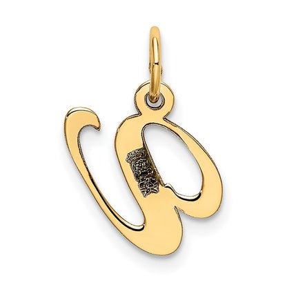 10K Medium Fancy Script Initial V Charm