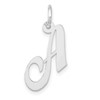 10k White Gold Medium Fancy Script Initial A Charm