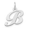 10k White Gold Medium Fancy Script Initial B Charm