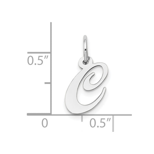 10k White Gold Medium Fancy Script Initial C Charm
