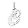 10k White Gold Medium Fancy Script Initial C Charm