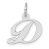 10k White Gold Medium Fancy Script Initial D Charm
