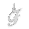 10k White Gold Medium Fancy Script Initial F Charm