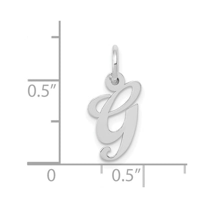 10k White Gold Medium Fancy Script Initial G Charm
