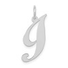 10k White Gold Medium Fancy Script Initial I Charm