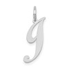 10k White Gold Medium Fancy Script Initial J Charm