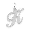 10k White Gold Medium Fancy Script Initial K Charm