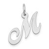 10k White Gold Medium Fancy Script Initial M Charm