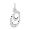 10k White Gold Medium Fancy Script Initial O Charm