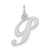 10k White Gold Medium Fancy Script Initial P Charm