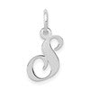 10k White Gold Medium Fancy Script Initial S Charm