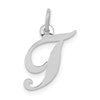 10k White Gold Medium Fancy Script Initial T Charm