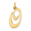 10k Large Fancy Script Letter O Initial Charm
