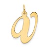 10k Large Fancy Script Letter V Initial Charm