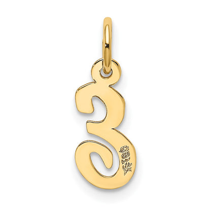 10k Small Script Initial E Charm