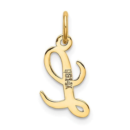 10k Small Script Initial L Charm