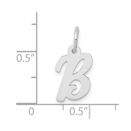 10k White Gold Small Script Initial B Charm