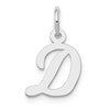 10k White Gold Small Script Initial D Charm