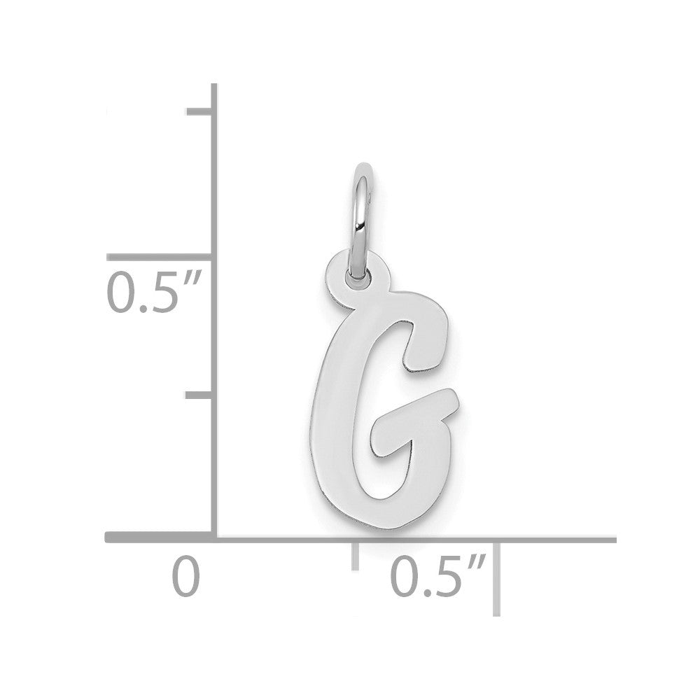 10k White Gold Small Script Initial G Charm