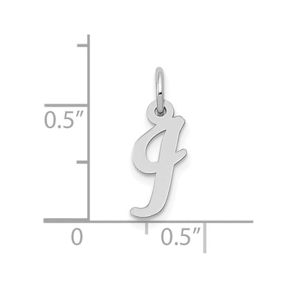 10k White Gold Small Script Initial I Charm