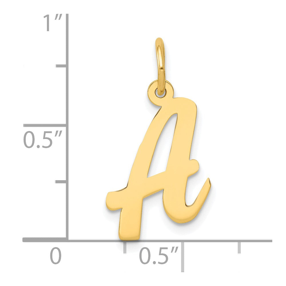 10K Medium Script Letter A Initial Charm