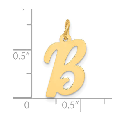 10K Medium Script Letter B Initial Charm