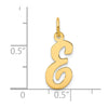 10K Medium Script Letter E Initial Charm