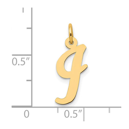 10K Medium Script Letter I Initial Charm