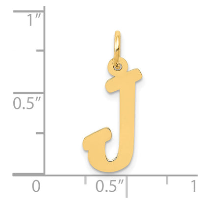 10K Medium Script Letter J Initial Charm