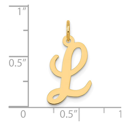 10K Medium Script Letter L Initial Charm