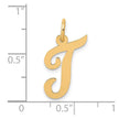 10K Medium Script Letter T Initial Charm