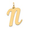 10k Large Script Letter N Initial Charm