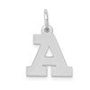 10k White Gold Small Block Initial A Charm